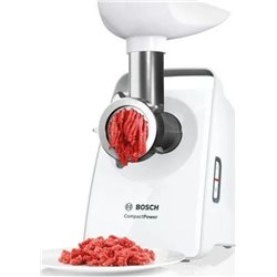 Bosch Picadora de carne compacta 1900w, acero inoxidable, capacidad 8 kg, blanco