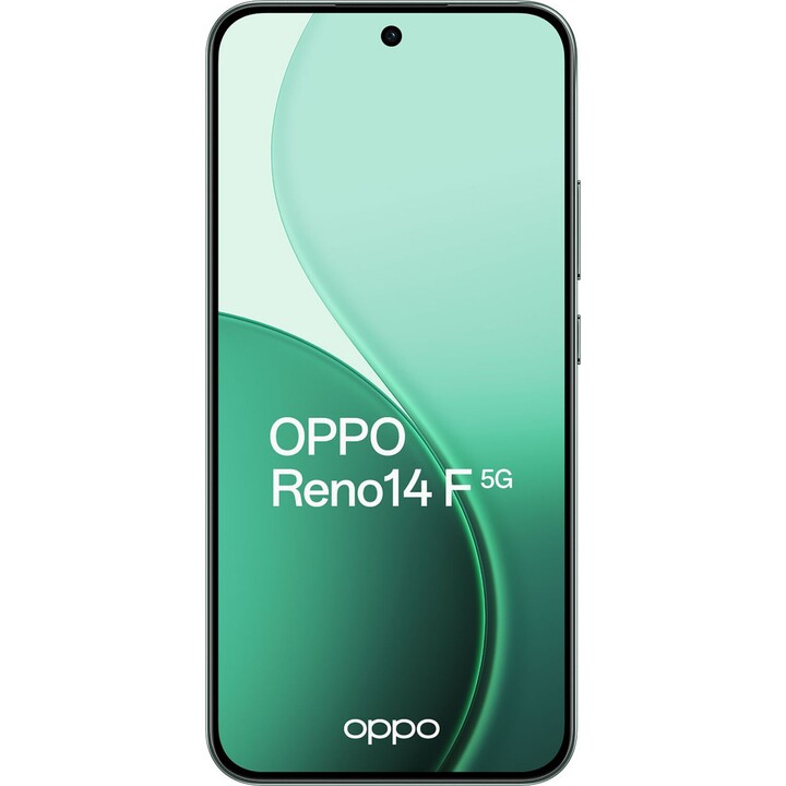 OPPO Reno14 F 5G, 8GB 256GB, 6.57 AMOLED, 50MP, IP69, Fast Charging, 45W, Luminous Green