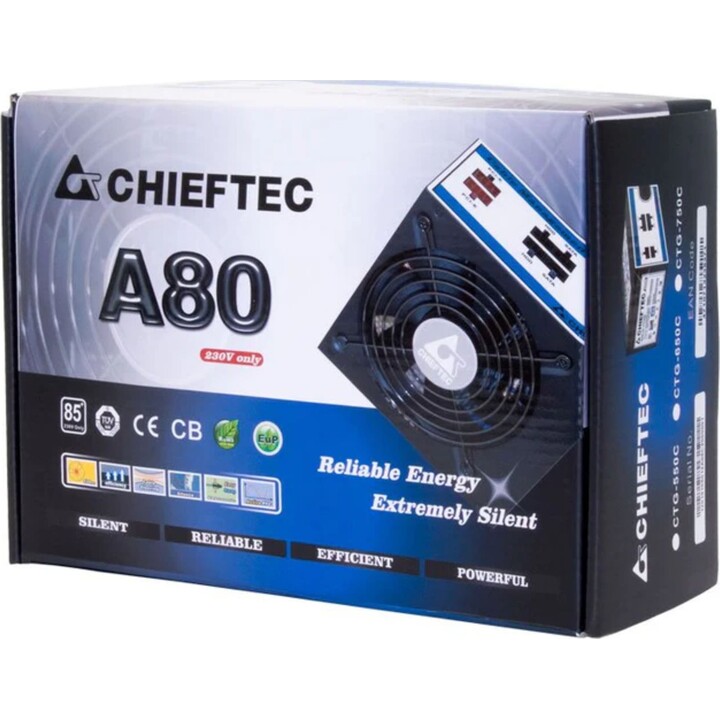 Fonte de alimentação Chieftec CTG-550C 550 W 20+4 pinos ATX ATX Preto