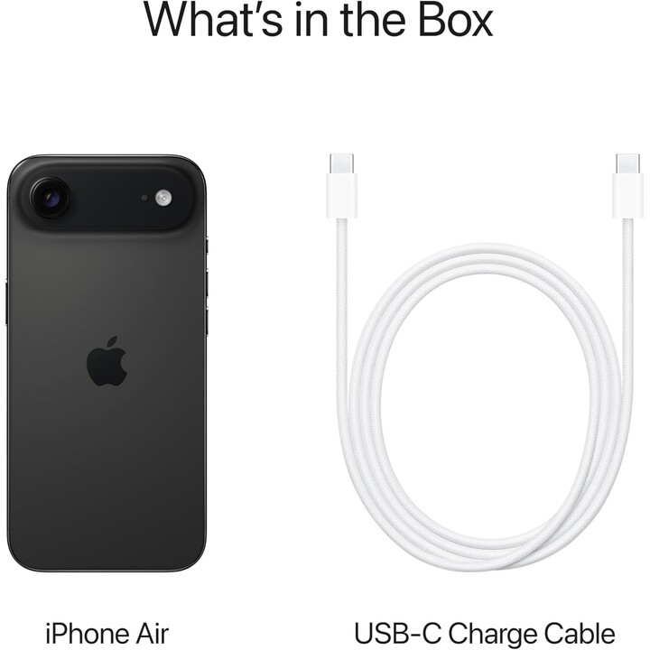 Apple iPhone Air 256GB, 5G mobile phone with Apple Intelligence, camera control, A19 Pro chip, Space Black