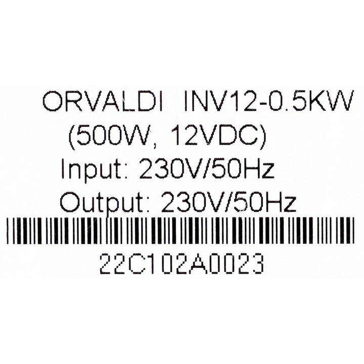 Orvaldi Inverter 12-500W Line interactive 0.5 kVA