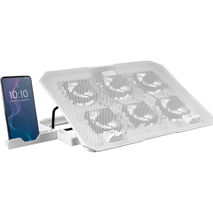 Soporte refrigerante Mars Gaming Mnbc23 para portátiles de hasta 16" iluminación LED, Blanco