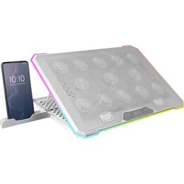 Base de refrigeración para portátiles Mars Gaming con soporte de Móvil/tablet, blanca