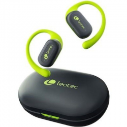 Casque de sport Bluetooth Leotec Open Air Zenith Sport avec étui de chargement / Autonomie 6,5 h / Citron vert