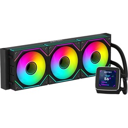 Abysm liquid cooling system ab336011 oceanic lcd 360 black argb triple fan