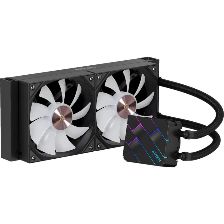 Liquid cooling system abysm oceanic tide 240 black argb dual fan intel amd
