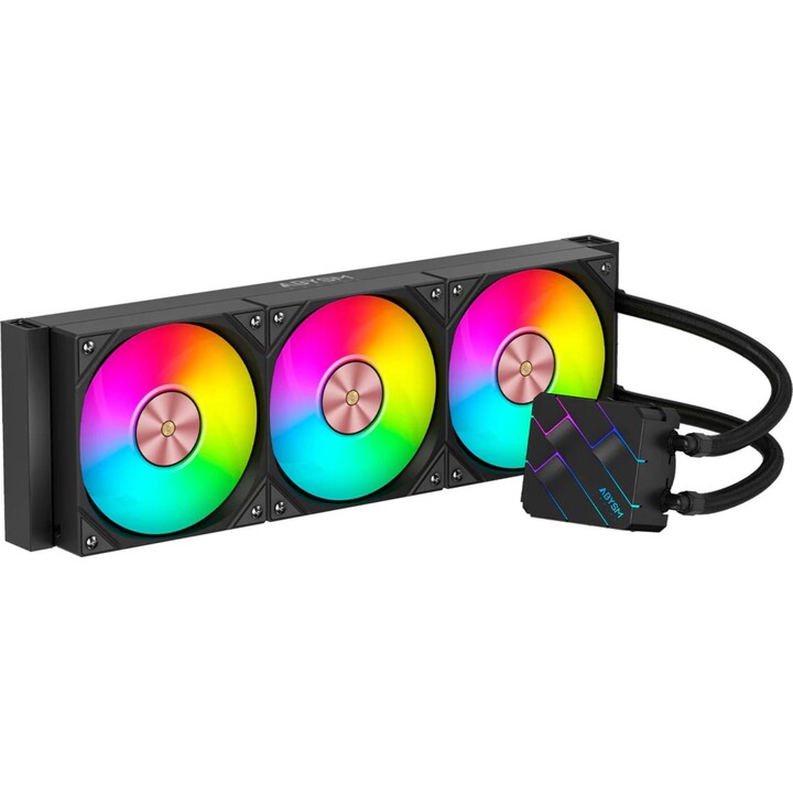Liquid cooling system abysm oceanic tide 360 black argb triple fan intel amd
