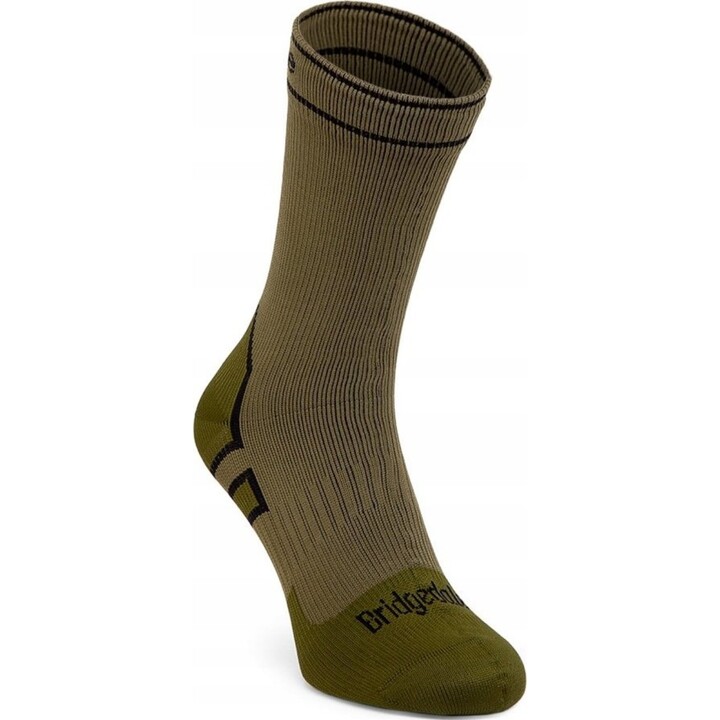Bridgedale Stormsock Mid Boot Waterproof Socks - Khaki/Olive