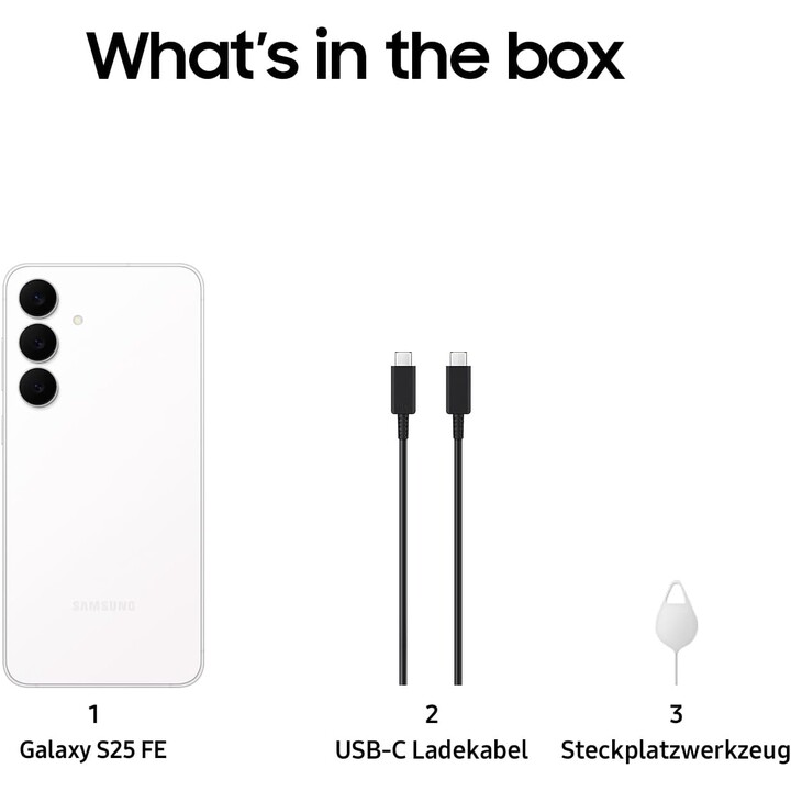 Samsung Galaxy S25 FE, 8GB RAM 128GB, with Galaxy AI, 6.7 Inch FHD Display, 50MP, 4900mAh, White