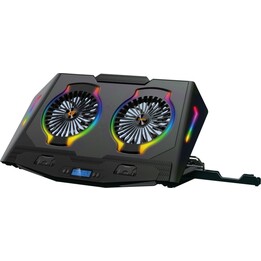Conceptronic THYIA02B ERGO Gaming-Laptop-Kühlpad mit 2 Lüftern, RGB, Handyhalter