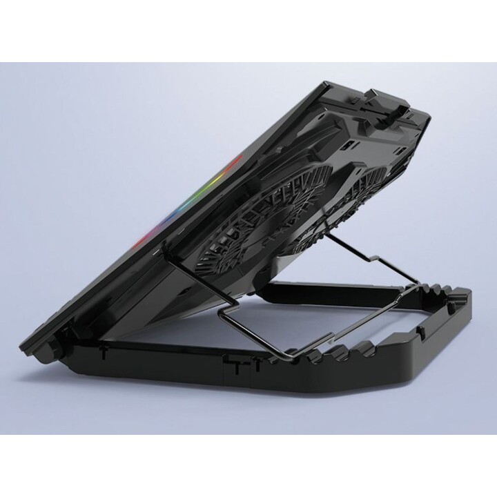 Conceptronic THYIA02B ERGO base de refrigeración para portátil gaming de 2 ventiladores, RGB, soporte móvil