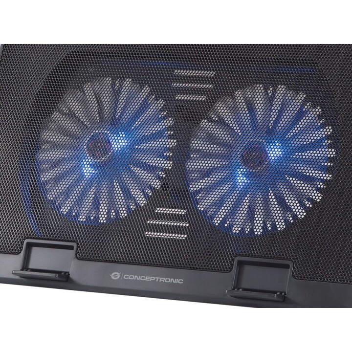 Base de resfriamento Conceptronic Thana M2 / até 17 polegadas / 2 aberturas 125mm / 2 USB / THANA02B