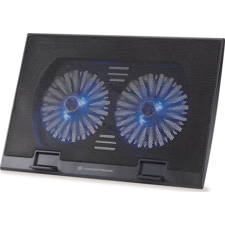 Base de resfriamento Conceptronic Thana M2 / até 17 polegadas / 2 aberturas 125mm / 2 USB / THANA02B