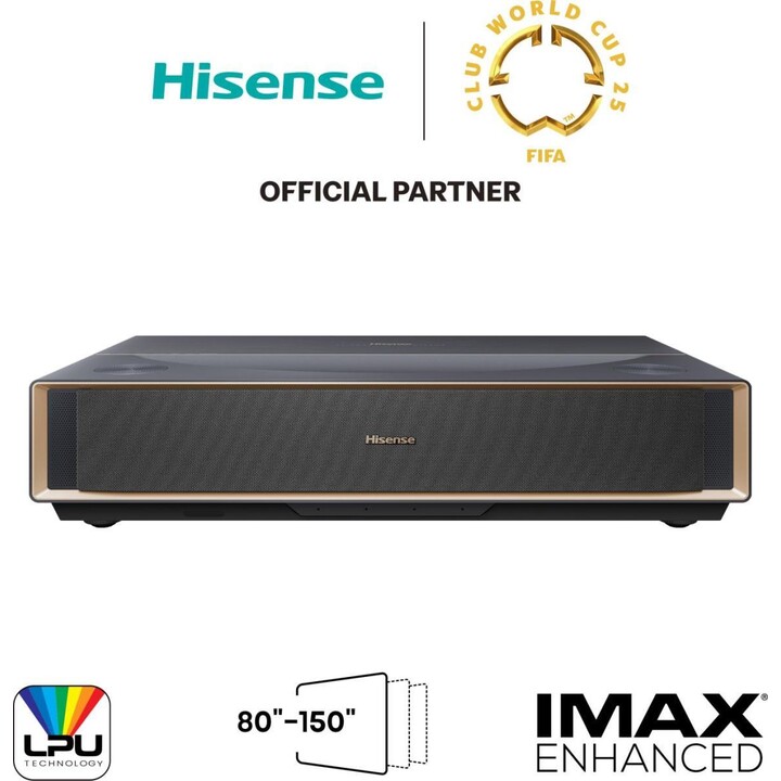 Hisense PT1 4K Smart Trichroma Laser Cinema Projetor de Ultra Curta Distância 2.500 ANSI Lumens