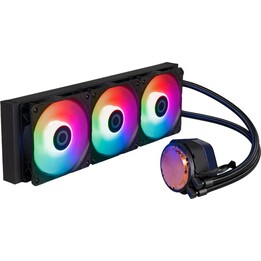 Cooler Master 360 Atmos Enfriador líquido AIO de alto rendimiento de bucle cerrado, bomba de doble cámara R9|i9, aRGB
