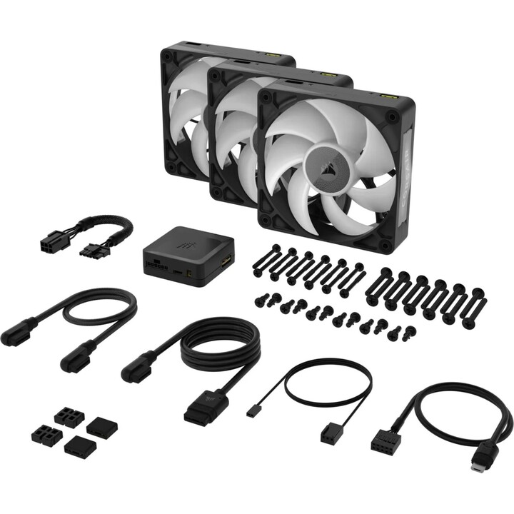 Ventilateur de boîtier Corsair Rx Rgb Max Series, Icue Link Rx120 Rgb Max, ventilateur RVB 120 mm, kit triple ventilateur Co-905