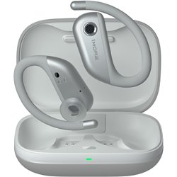 1MORE Fit Open Earbuds S50, Écouteurs Bluetooth sans fil avec microphone, IPX7, charge rapide, 38 heures, argent