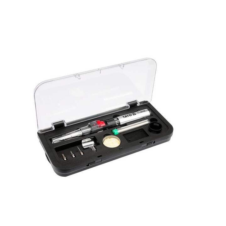 Yato YT-36706 cautín Soldador de gas 1300 °C Negro, Rojo, Acero inoxidable