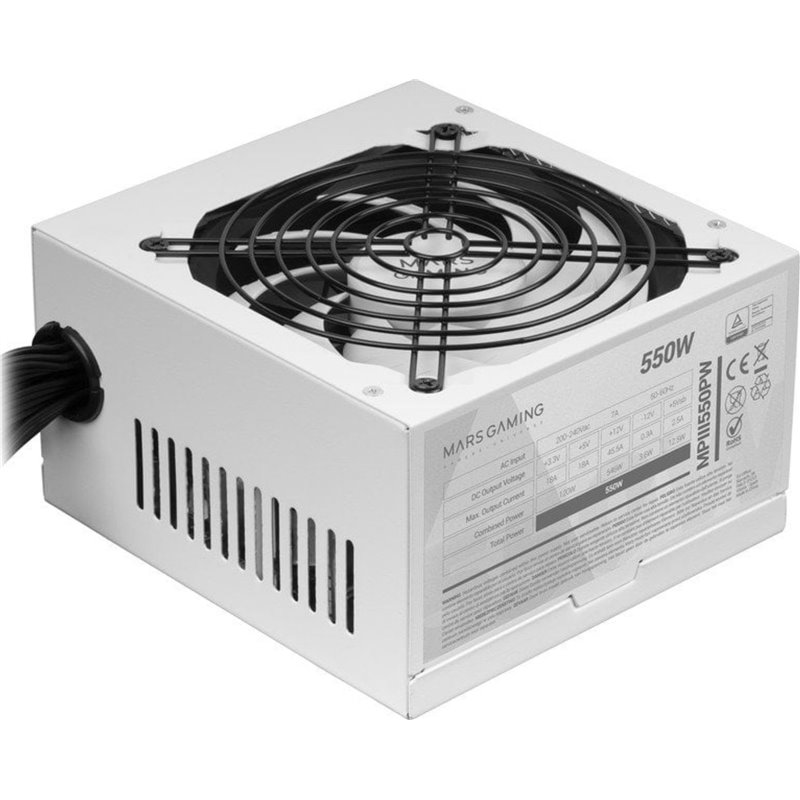 Mars Gaming MPIII550P Fuente Alimentación 550W Blanca Ventilador 120mm