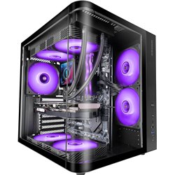 Mars Gaming McCurv Mid-Tower ATX Case, Black, Continuous Tempered Glass, Max GPU 334mm, 1x3.5, 2x2.5