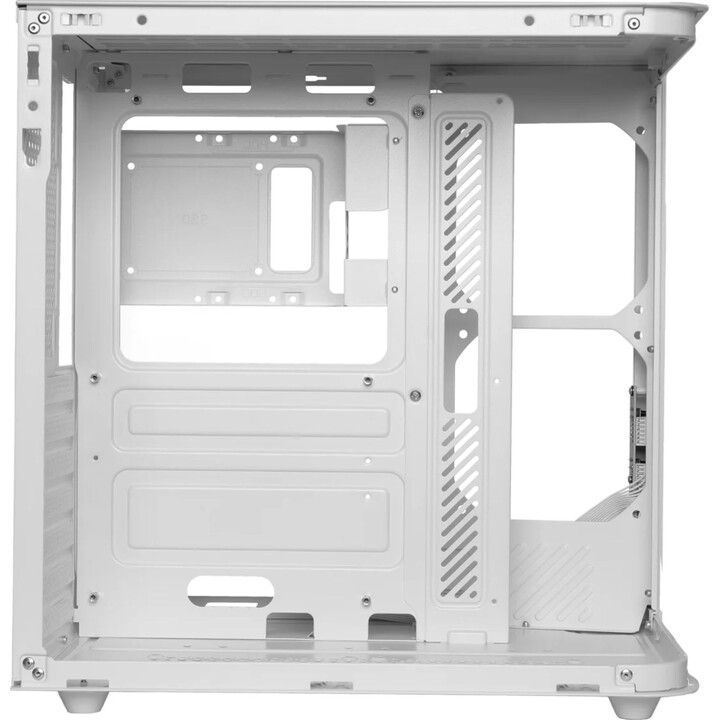 Mars Gaming McCurv Mid-Tower ATX-Gehäuse, Weiß, durchgehend gehärtetes Glas, Max GPU 334 mm, 1 x 3,5, 2 x 2,5