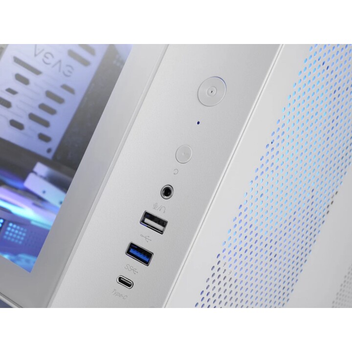 Mars Gaming McCurv Mid-Tower ATX-Gehäuse, Weiß, durchgehend gehärtetes Glas, Max GPU 334 mm, 1 x 3,5, 2 x 2,5