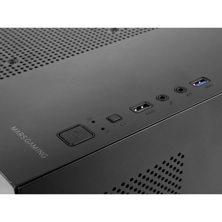 Case Mars Gaming MC3Tlite Micro ATX, nero, 3 pannelli in vetro temperato, GPU massima 275 mm, 1x3,5, 2x2,5