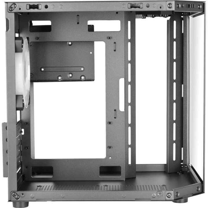 Mars Gaming MC3Tlite Micro-ATX-Gehäuse, Schwarz, 3 gehärtete Glasplatten, 275 mm Max GPU, 1 x 3,5, 2 x 2,5