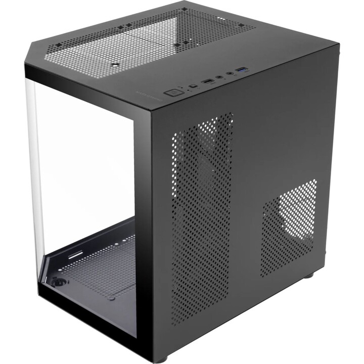 Gabinete Micro ATX Mars Gaming MC3Tlite, Preto, 3 Painéis de Vidro Temperado, GPU Máx. 275 mm, 1x3,5, 2x2,5