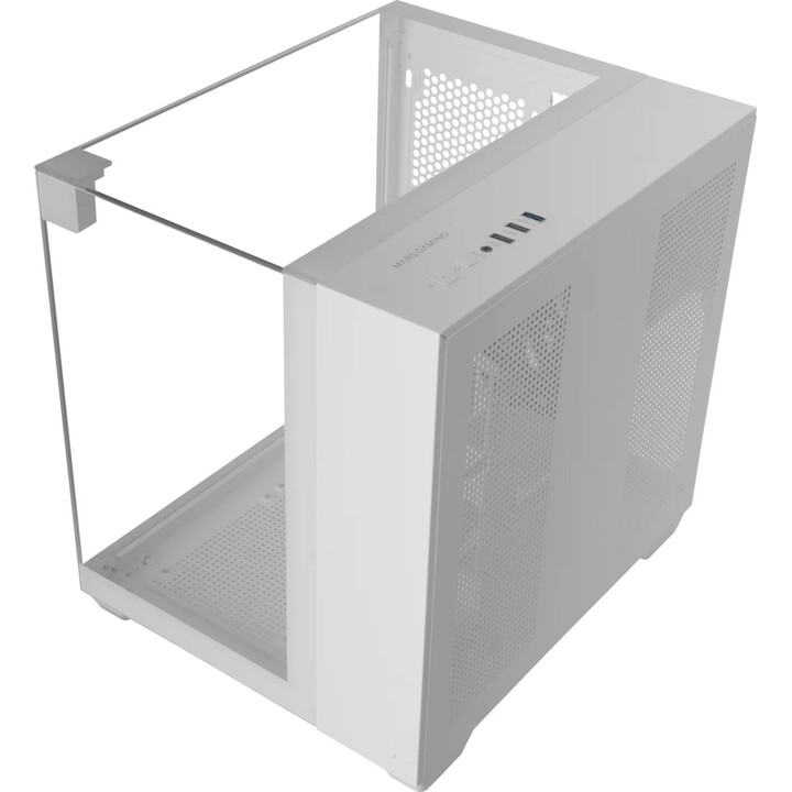 MicroATX-Gaming-Gehäuse Mars Gaming McVisionMW, dreifach gehärtetes Glas, GPU, 330 mm, 1 x 3,5, 1 x 2,5, weiß
