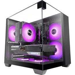 Boîtier gaming MicroATX Mars Gaming McVisionM, triple GPU en verre trempé, 330 mm, 1 x 3,5 et 1 x 2,5, noir