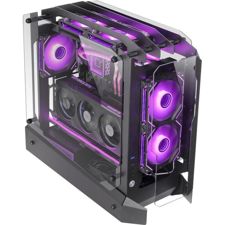 Case da gioco Atx mid-tower Mars Gaming Mcedge Open Air Design GPU in vetro temperato 390mm 1x3.5 3x2.5