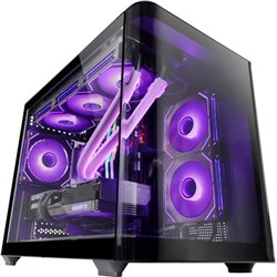 Microatx gaming case mars gaming mcfusionm curved glass gpu 445mm 1x3.5 2x2.5 black