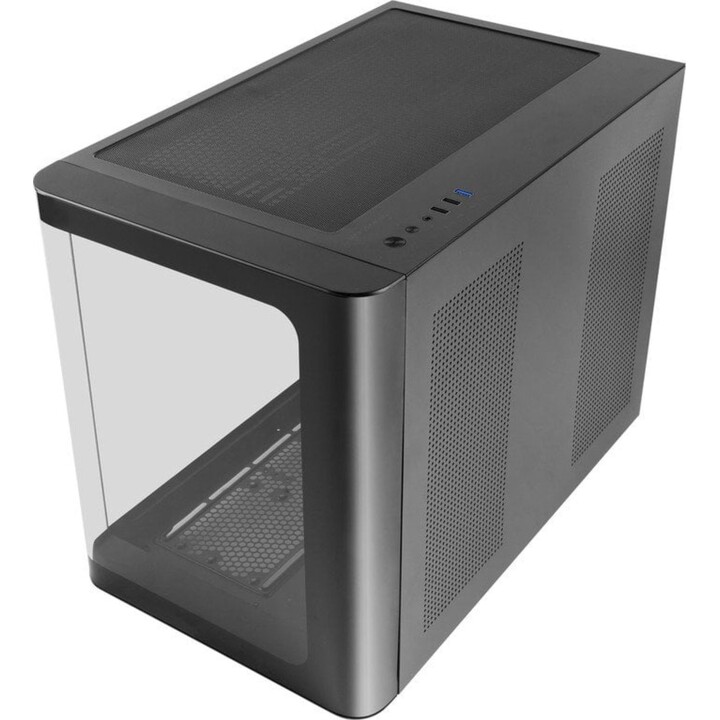 Torre PC Mars Gaming MC-FUSIONM Caja Gaming Micro-ATX Cristal Templado Continuo Curvo Doble Cámara Negro