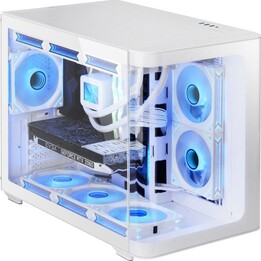 Mars Gaming McFusionm Case da gioco Micro ATX in vetro curvo, 445 mm, 1x3,5, 2x2,5, bianco