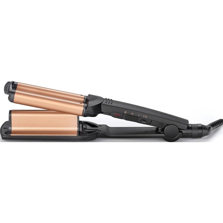 Plancha de pelo BaByliss W2447E con revestimiento de cerámica, 160 °C-200 °C, negro-dorado