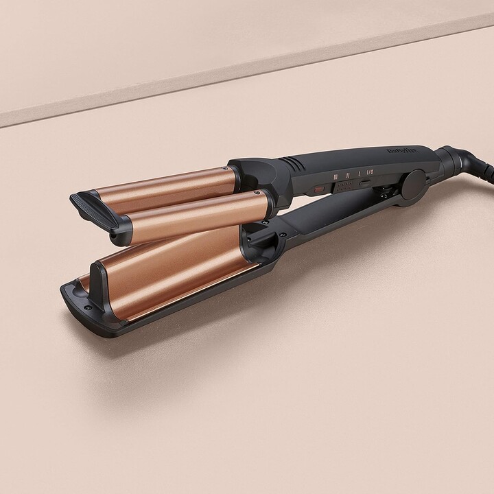 Plancha de pelo BaByliss W2447E con revestimiento de cerámica, 160 °C-200 °C, negro-dorado