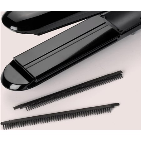 Plancha de vapor BaByliss ST492E, placas extra anchas, cerámica con titanio, 5 ajustes de temperatura 150 °C a 230 °C