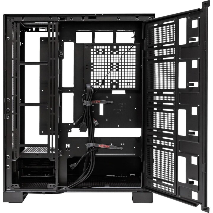 Abysm AI Pro 100 Workstation Tower E-ATX-Gehäuse, Schwarz, 9 Steckplätze, 6 SSD, 2 HDD, 2 USB 3.0, 1 USB-C