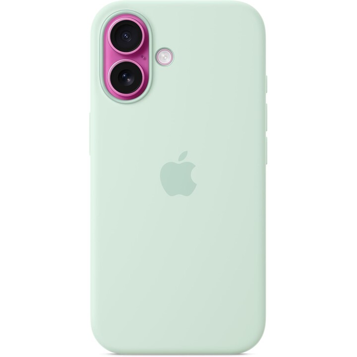 Coque en silicone Apple iPhone 16 avec MagSafe – Aigue-marine