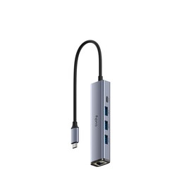 Cudy UH605 hub de interfaz USB 3.2 Gen 1 (3.1 Gen 1) Type-C 5000 Mbit/s Gris, Plata