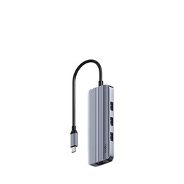Cudy UH606 USB 3.2 Gen 1 (3.1 Gen 1) Hub de interface tipo C 5000 Mbit/s cinza, prata