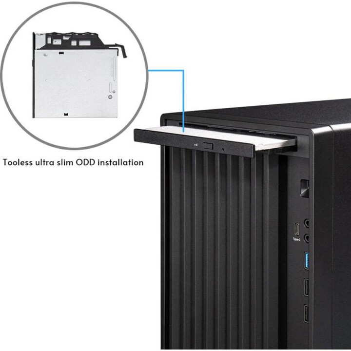 Chieftec Midi Tower BS-20B-OP, Schwarz o.NT Black