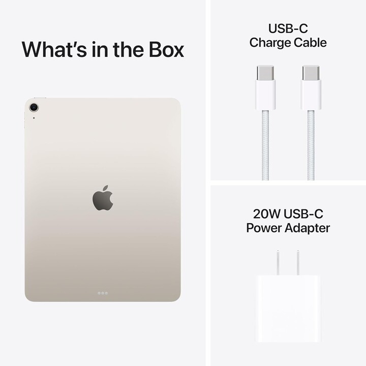 Apple iPad Air 13 2025 WiFi, 1TB, 7a Gen, CHIP M3, fotocamera da 12 MP, luce a stella