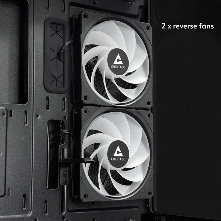 Gabinete Chieftec Gt 01b Op Midi Tower Negro Con Vidrio Templado Atx/matx/mini Itx