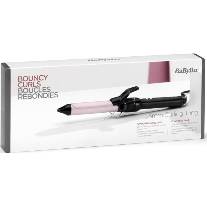 BaByliss Pro 180 Sublim™Touch 25 mm Fer à friser À chaleur Noir, Rose 1,8 m