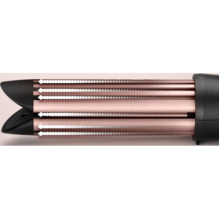 Rizador de peloBaByliss C112E Curl Style Luxe, placa de cerámica doble, 3 ajustes de temperatura