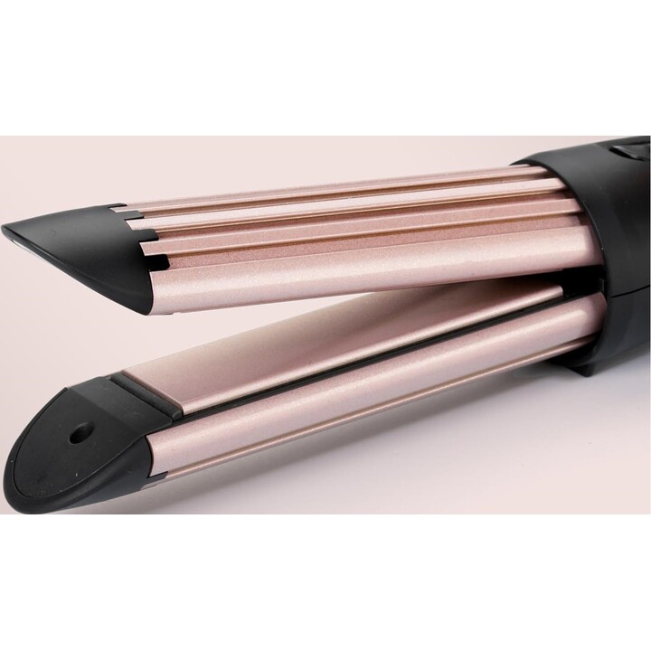 Rizador de peloBaByliss C112E Curl Style Luxe, placa de cerámica doble, 3 ajustes de temperatura