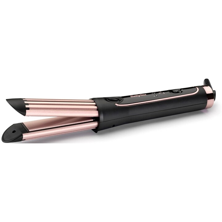 Rizador de peloBaByliss C112E Curl Style Luxe, placa de cerámica doble, 3 ajustes de temperatura