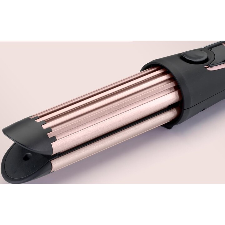Rizador de peloBaByliss C112E Curl Style Luxe, placa de cerámica doble, 3 ajustes de temperatura